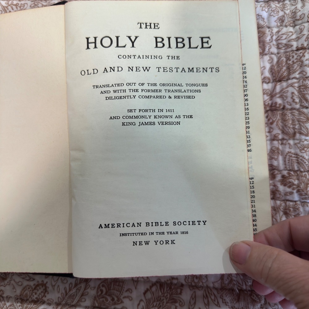 Holy Bible King James Version KJV American Bible Society 1963 Black Hardcover - Picture 5 of 11